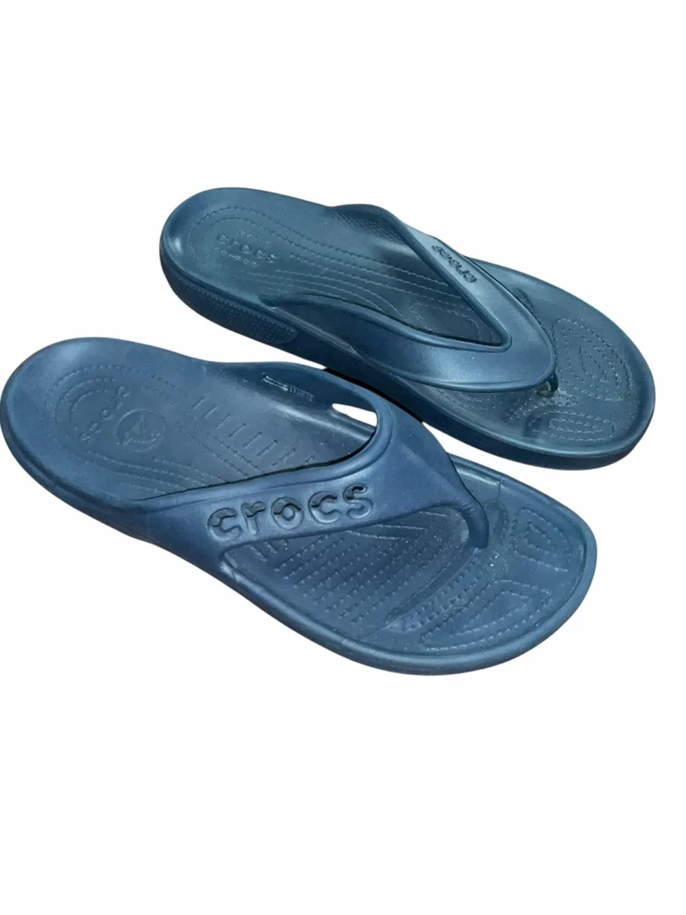 Crocs Navy Flip Flops Sandals Lightweight Comfort Thong M9 W11